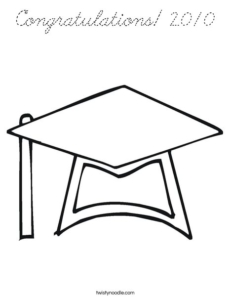Graduation Cap Coloring Page