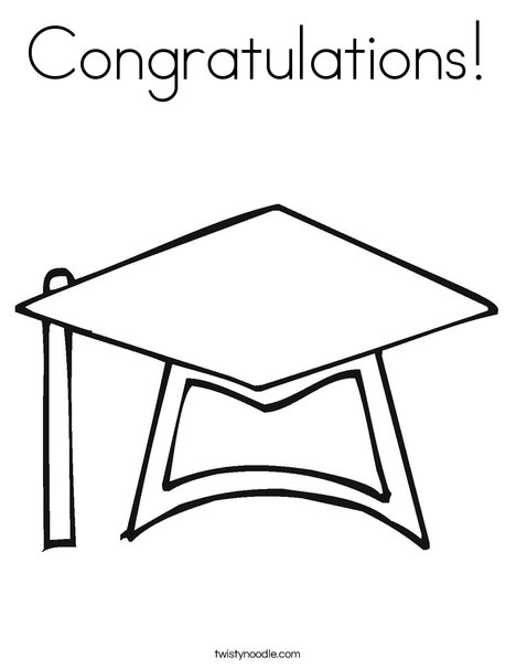 Graduation Cap Coloring Page