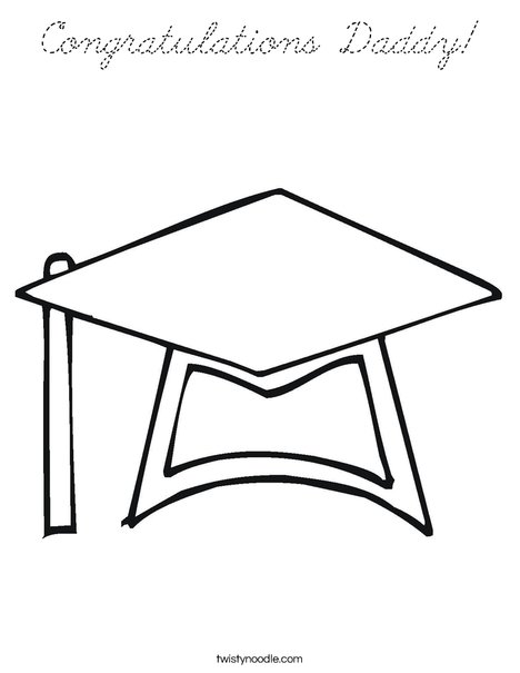 Graduation Cap Coloring Page