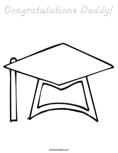 Graduation Cap Coloring Page