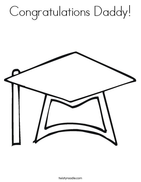 Graduation Cap Coloring Page
