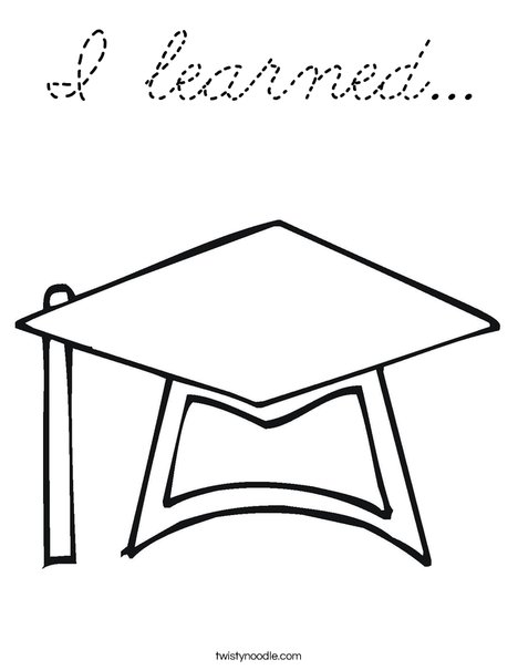 Graduation Cap Coloring Page