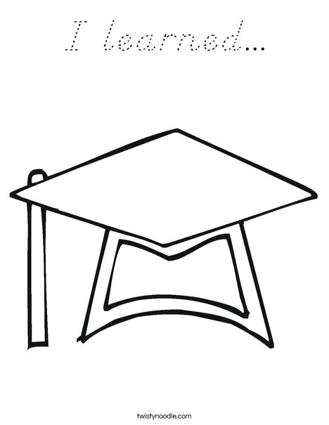 Graduation Cap Coloring Page
