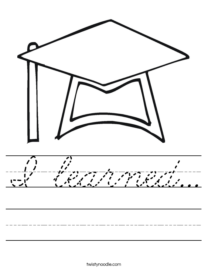 I learned... Worksheet