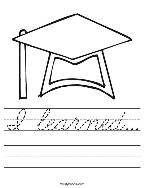 Graduation Cap Worksheet