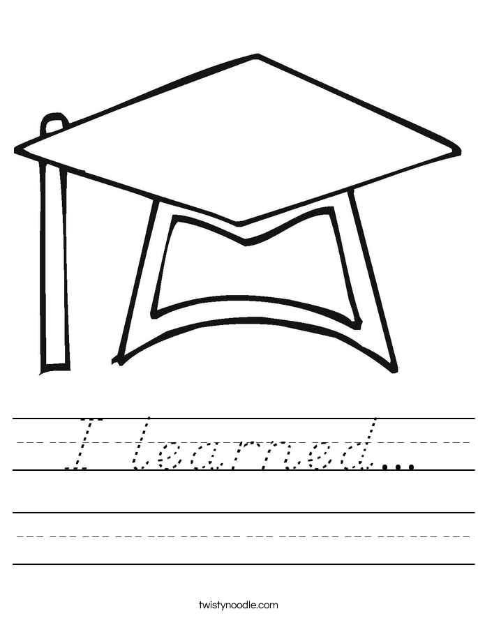 I learned... Worksheet