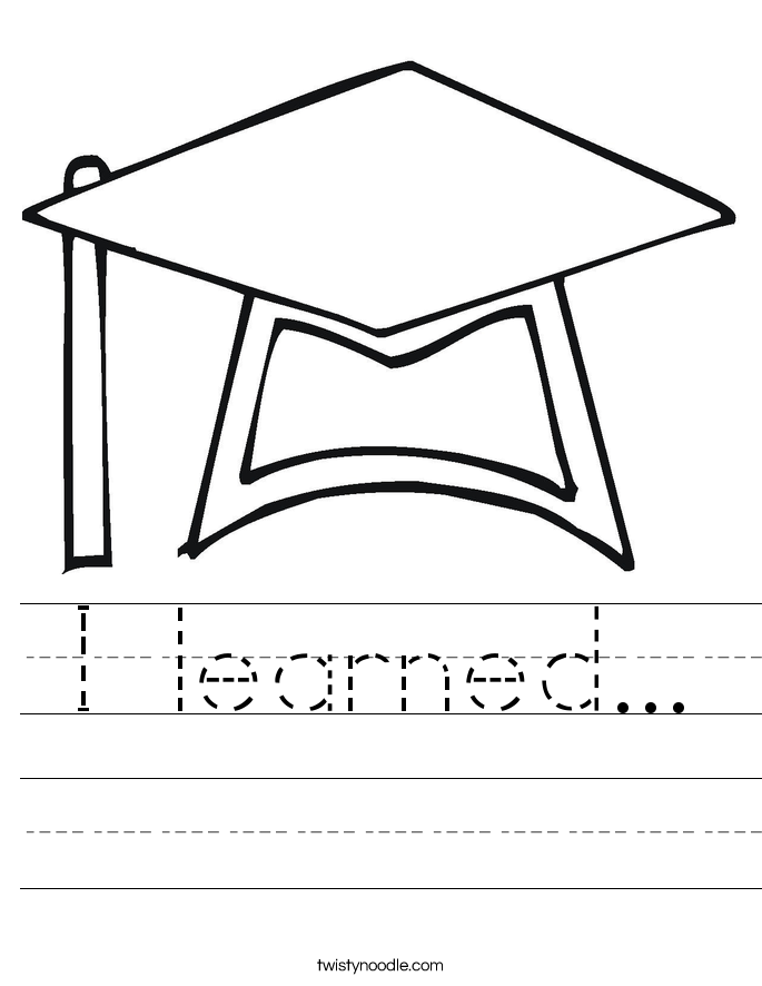 I learned... Worksheet