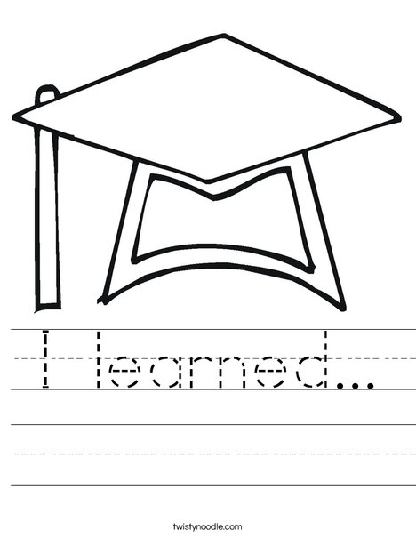 Graduation Cap Worksheet