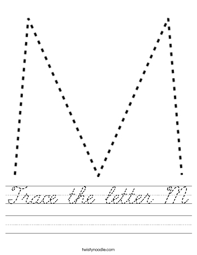 Trace the letter M Worksheet