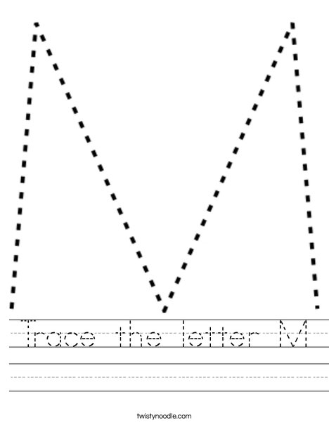 letter m tracing worksheet