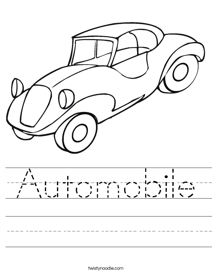 Automobile Worksheet