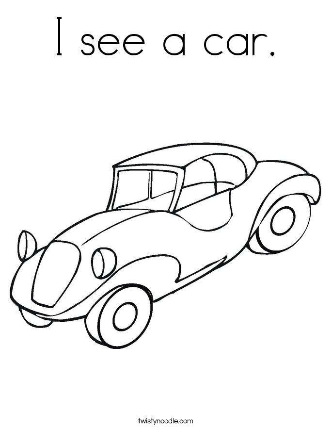 I see a car. Coloring Page