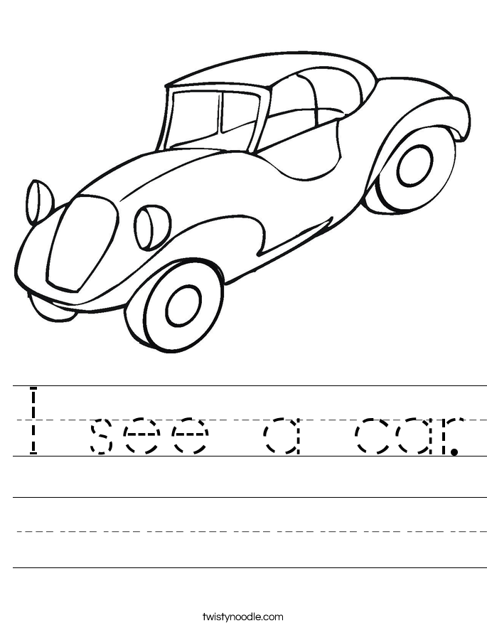 I see a car. Worksheet