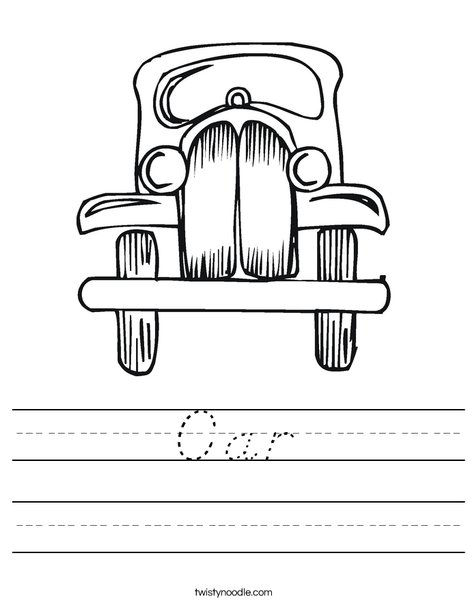 Old Fashioned Car Worksheet