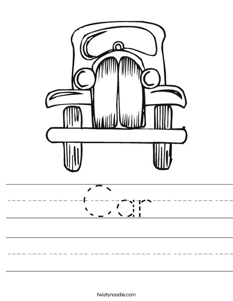 Old Fashioned Car Worksheet