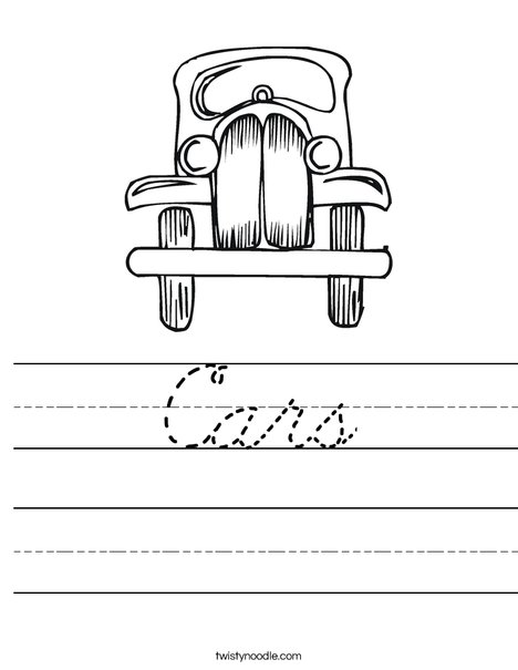 Old Fashioned Car Worksheet