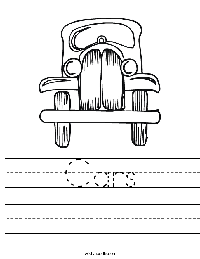 Cars Worksheet - Twisty Noodle