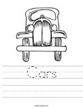 Cars Worksheet