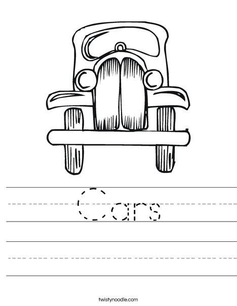 Old Fashioned Car Worksheet