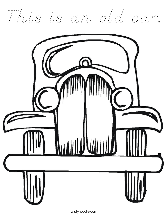 This is an old car. Coloring Page