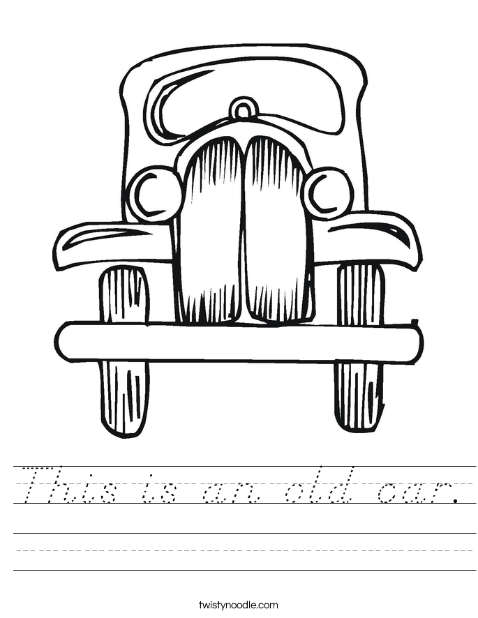 This is an old car. Worksheet
