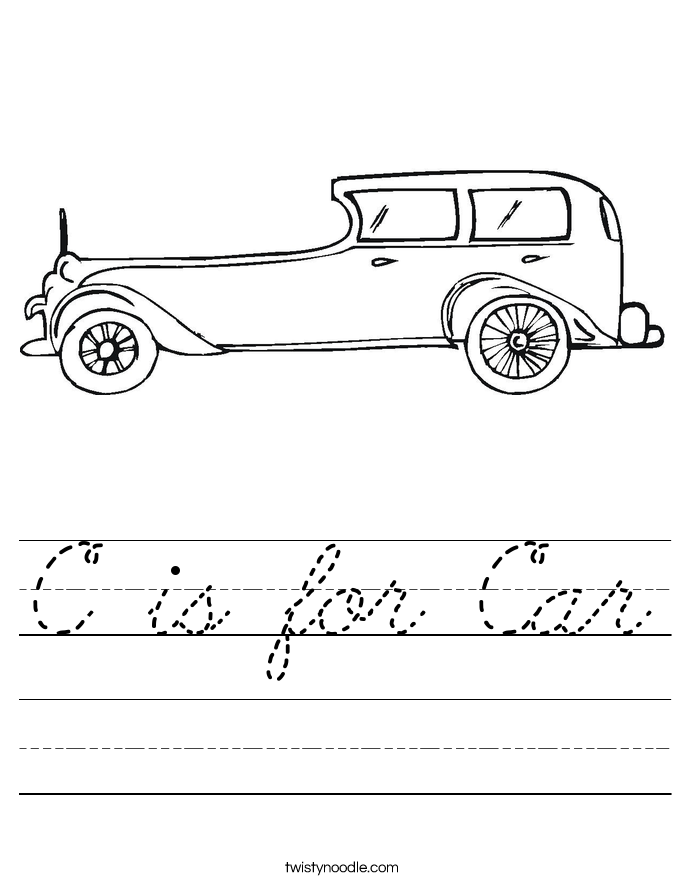 C is for Car Worksheet