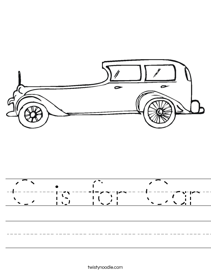 C is for Car Worksheet