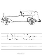 Old Car Handwriting Sheet