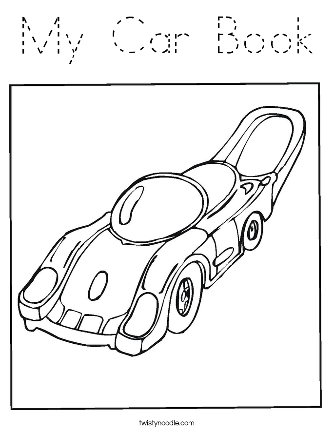 My Car Book Coloring Page - Tracing - Twisty Noodle