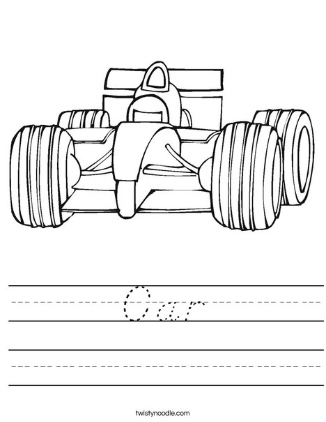 Fast Car Worksheet