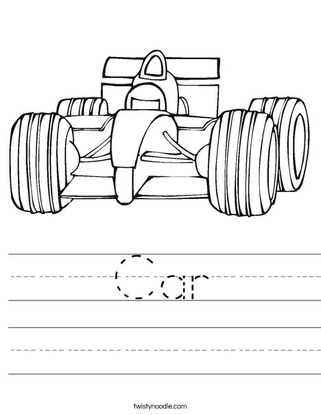Fast Car Worksheet