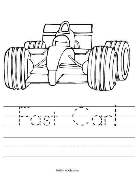Fast Car Worksheet