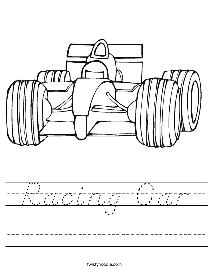 Racing Car Worksheet