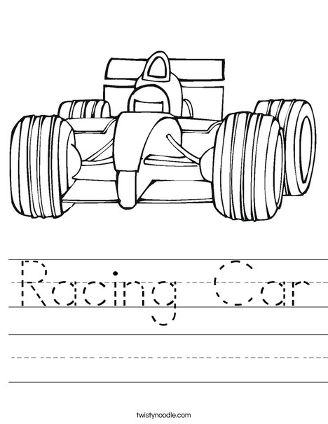 Racing Car Worksheet Twisty Noodle Racing Car Worksheet Twisty Noodle
