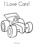 I Love Cars! Coloring Page