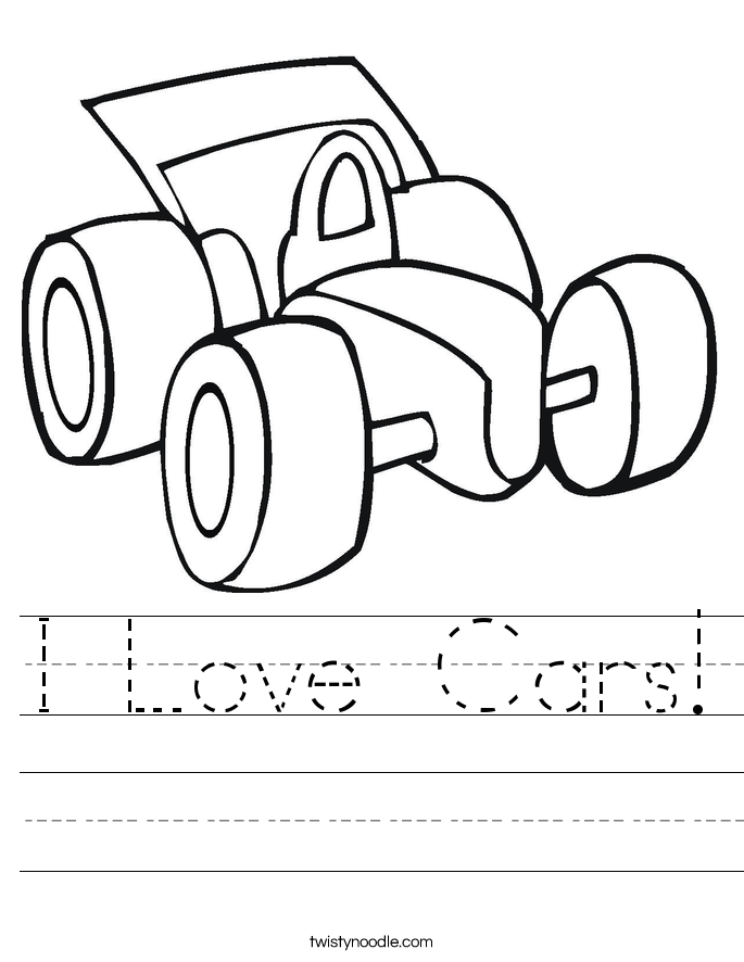 I Love Cars! Worksheet