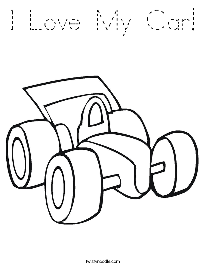 I Love My Car! Coloring Page