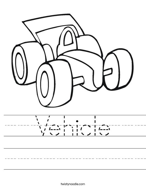 Vehicle Worksheet - Twisty Noodle