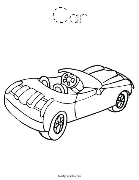 Convertible Car Coloring Page
