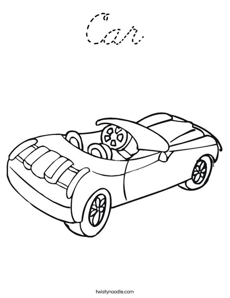 Convertible Car Coloring Page