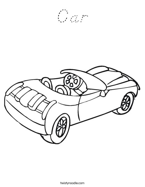 Convertible Car Coloring Page