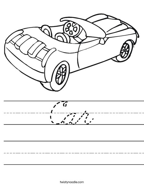 Convertible Car Worksheet