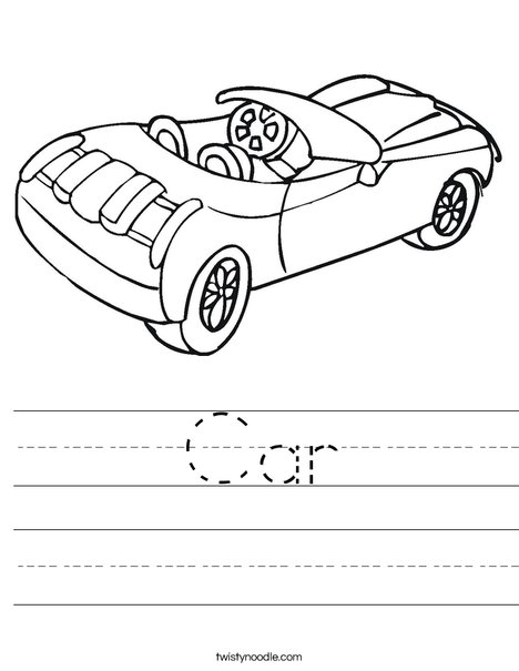 Convertible Car Worksheet