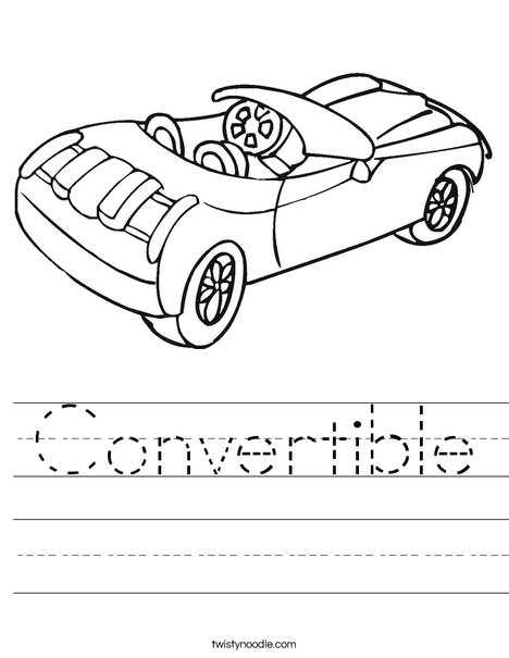 Convertible Car Worksheet