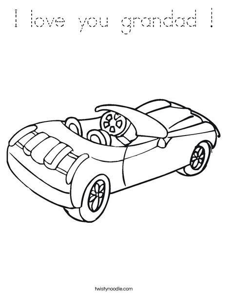 Convertible Car Coloring Page