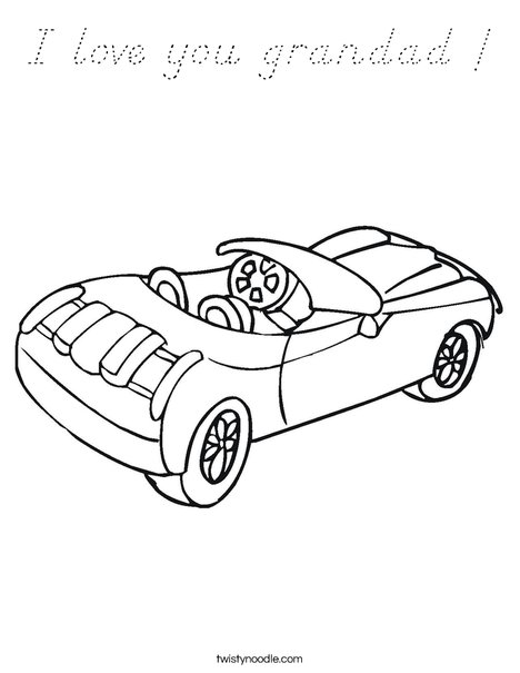 Convertible Car Coloring Page