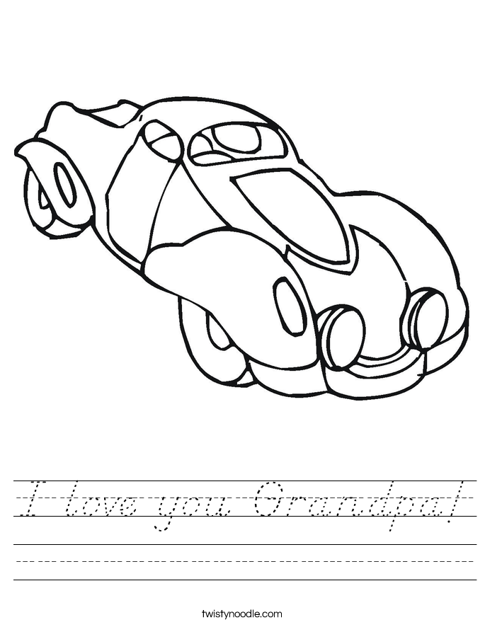 I love you Grandpa! Worksheet