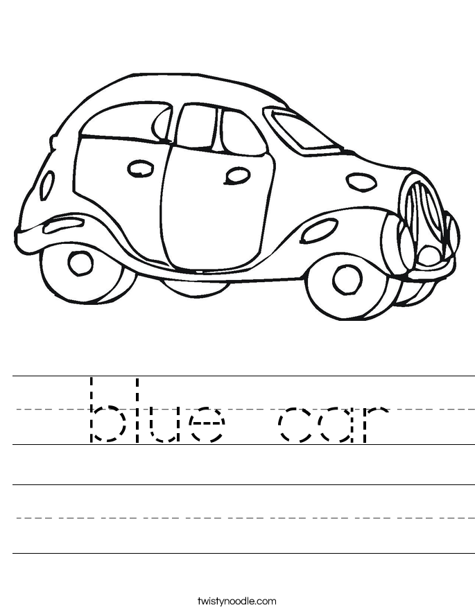 blue car Worksheet