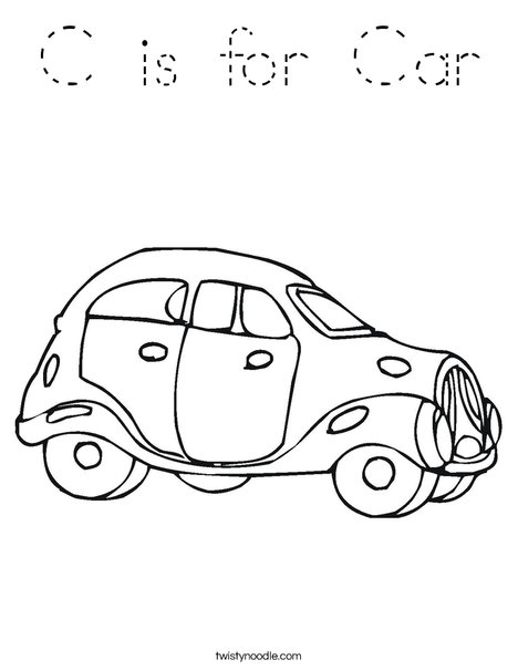 Blue Car Coloring Page