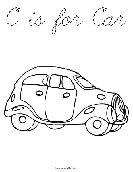 Blue Car Coloring Page